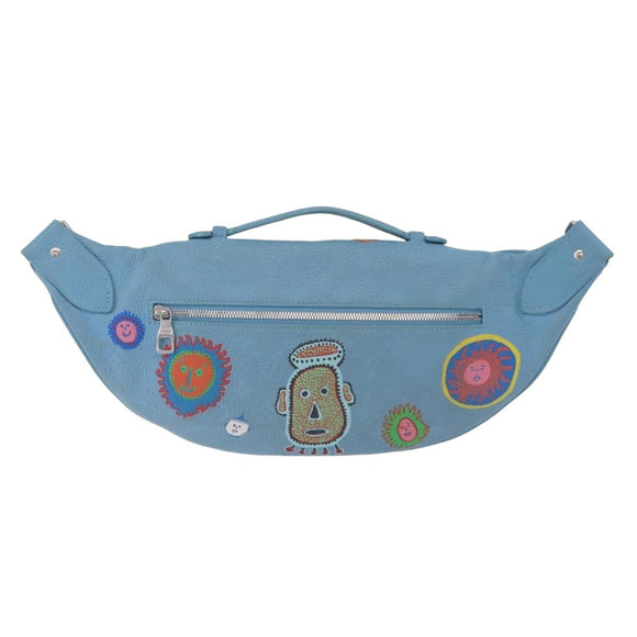 LOUIS VUITTON Taurillon Monogram Maxi Bum Bag Light Blue M21715 LV Auth BA15760SAV