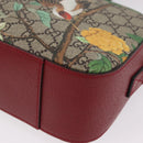 GUCCI GG Supreme Web Sherry Line Bag PVC Beige Silver 450947 Auth BA15761V-12