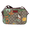 GUCCI GG Supreme Web Sherry Line Bag PVC Beige Silver 450947 Auth BA15761V-2