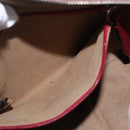 GUCCI GG Supreme Web Sherry Line Bag PVC Beige Silver 450947 Auth BA15761V-23