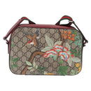GUCCI GG Supreme Web Sherry Line Bag PVC Beige Silver 450947 Auth BA15761V-3