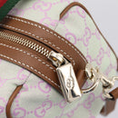 GUCCI GG Canvas Web Sherry Line Hand Bag 2way Green Gold 856055 Auth BA15763M-10