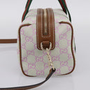 GUCCI GG Canvas Web Sherry Line Hand Bag 2way Green Gold 856055 Auth BA15763M-4