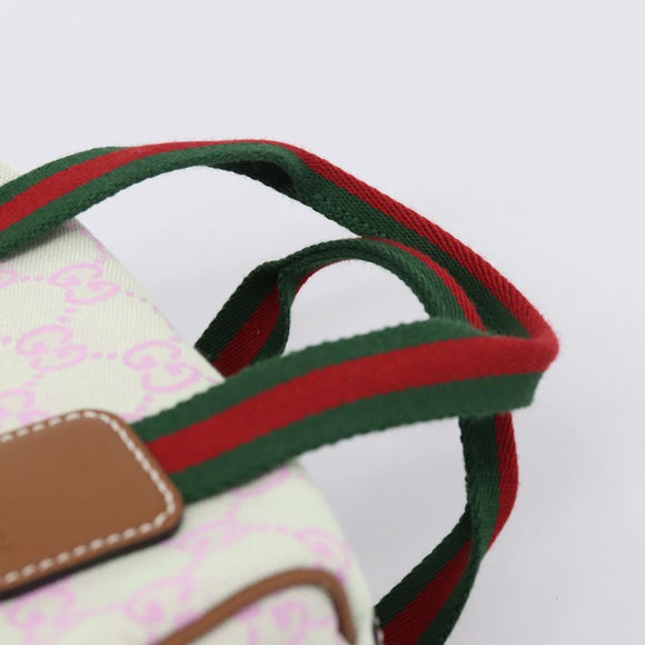 GUCCI GG Canvas Web Sherry Line Hand Bag 2way Green Gold 856055 Auth BA15763M