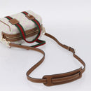 GUCCI GG Canvas Web Sherry Line Hand Bag 2way Green Gold 856055 Auth BA15763M-8