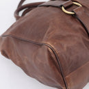 Miu Miu Hand Bag Leather 2way Brown Gold Auth BA15765V-13