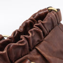 Miu Miu Hand Bag Leather 2way Brown Gold Auth BA15765V-17