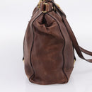 Miu Miu Hand Bag Leather 2way Brown Gold Auth BA15765V-4