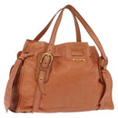 Miu Miu Shoulder Bag Leather Orange Gold Auth BA15766V-1