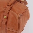 Miu Miu Shoulder Bag Leather Orange Gold Auth BA15766V-15