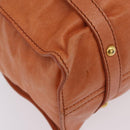 Miu Miu Shoulder Bag Leather Orange Gold Auth BA15766V-16