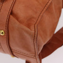 Miu Miu Shoulder Bag Leather Orange Gold Auth BA15766V-17