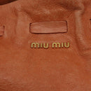Miu Miu Shoulder Bag Leather Orange Gold Auth BA15766V-18