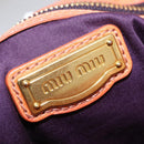 Miu Miu Shoulder Bag Leather Orange Gold Auth BA15766V-20