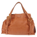 Miu Miu Shoulder Bag Leather Orange Gold Auth BA15766V-3