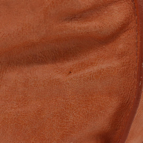 Miu Miu Shoulder Bag Leather Orange Gold Auth BA15766V