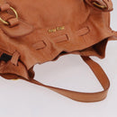Miu Miu Shoulder Bag Leather Orange Gold Auth BA15766V-7