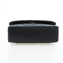 CHANEL Matelasse Chain Shoulder Bag Satin Black Gold CC Auth BA15768SAM-5