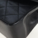 CHANEL Matelasse Chain Shoulder Bag Satin Black Gold CC Auth BA15768SAM-16