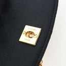 CHANEL Matelasse Chain Shoulder Bag Satin Black Gold CC Auth BA15768SAM-22