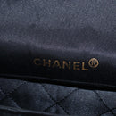 CHANEL Matelasse Chain Shoulder Bag Satin Black Gold CC Auth BA15768SAM-24