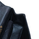 CHANEL Matelasse Chain Shoulder Bag Satin Black Gold CC Auth BA15768SAM-25