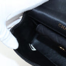 CHANEL Matelasse Chain Shoulder Bag Satin Black Gold CC Auth BA15768SAM-26