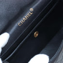 CHANEL Matelasse Chain Shoulder Bag Satin Black Gold CC Auth BA15768SAM-31