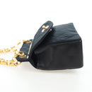 CHANEL Matelasse Chain Shoulder Bag Satin Black Gold CC Auth BA15768SAM-3