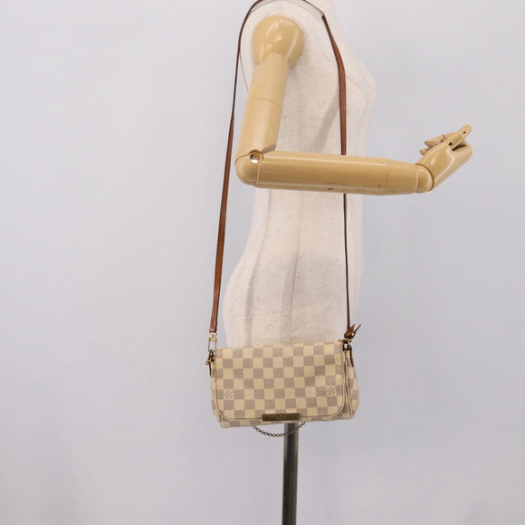 LOUIS VUITTON Damier Azur Favorit PM Shoulder Bag 2way N41277 LV Auth BA15771
