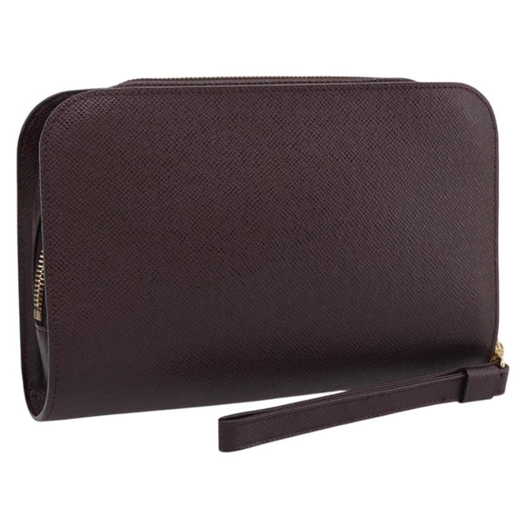 LOUIS VUITTON Taiga Baikal Clutch Bag Acajou M30186 LV Auth BA15773A