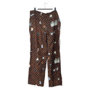 LOUIS VUITTON Catgram Straight Pants Silk 38 Brown LV Auth BA15774SAM-10