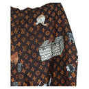 LOUIS VUITTON Catgram Straight Pants Silk 38 Brown LV Auth BA15774SAM-12
