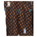 LOUIS VUITTON Catgram Straight Pants Silk 38 Brown LV Auth BA15774SAM-13