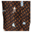 LOUIS VUITTON Catgram Straight Pants Silk 38 Brown LV Auth BA15774SAM-15