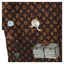 LOUIS VUITTON Catgram Straight Pants Silk 38 Brown LV Auth BA15774SAM-16