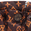 LOUIS VUITTON Catgram Straight Pants Silk 38 Brown LV Auth BA15774SAM-19