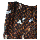 LOUIS VUITTON Catgram Straight Pants Silk 38 Brown LV Auth BA15774SAM-2