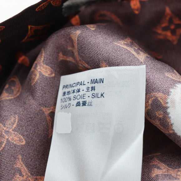 LOUIS VUITTON Catgram Straight Pants Silk 38 Brown LV Auth BA15774SAM