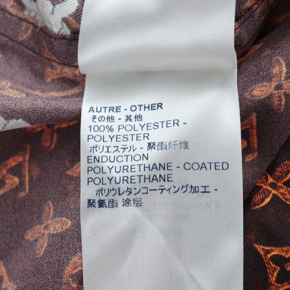 LOUIS VUITTON Catgram Straight Pants Silk 38 Brown LV Auth BA15774SAM