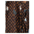 LOUIS VUITTON Catgram Straight Pants Silk 38 Brown LV Auth BA15774SAM-4