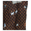LOUIS VUITTON Catgram Straight Pants Silk 38 Brown LV Auth BA15774SAM-5