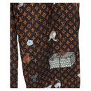 LOUIS VUITTON Catgram Straight Pants Silk 38 Brown LV Auth BA15774SAM-7