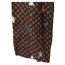 LOUIS VUITTON Catgram Straight Pants Silk 38 Brown LV Auth BA15774SAM-8