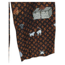 LOUIS VUITTON Catgram Straight Pants Silk 38 Brown LV Auth BA15774SAM-9