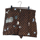 LOUIS VUITTON Catgram Shorts Pants Silk 40 Brown LV Auth BA15775SAM-1