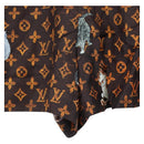 LOUIS VUITTON Catgram Shorts Pants Silk 40 Brown LV Auth BA15775SAM-13
