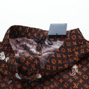 LOUIS VUITTON Catgram Shorts Pants Silk 40 Brown LV Auth BA15775SAM-16