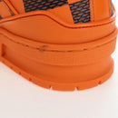 LOUIS VUITTON Damier Pop LV Trainer Shoes 24 Orange 1ACN5S LV Auth BA15776M-12