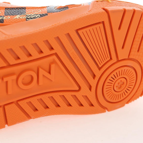 LOUIS VUITTON Damier Pop LV Trainer Shoes 24 Orange 1ACN5S LV Auth BA15776M